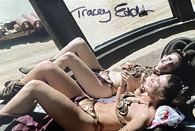 Star Wars ROTJ Slave Leia Tracey Eddon Signed Carrie Fisher Photo ROTJ 6x4