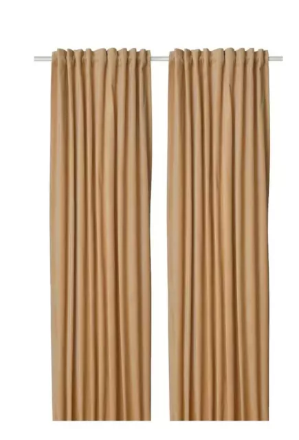 NEW Ikea SANELA Light filtering curtains,1 pair,beige, 140x250 cm,505.601.74