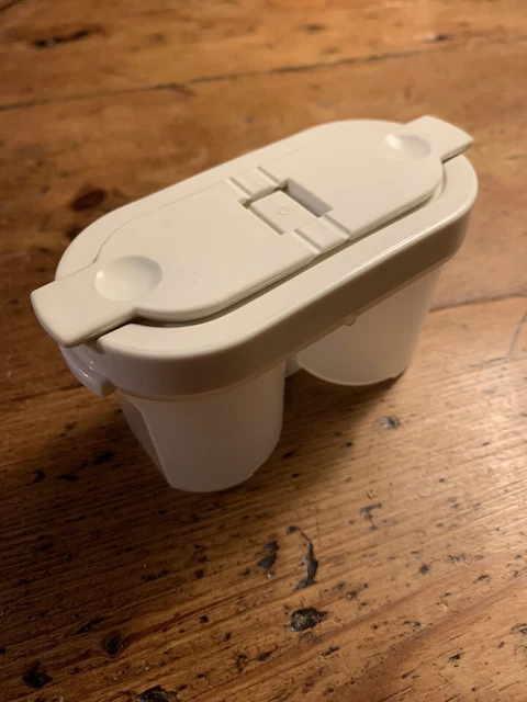 Vintage Tupperware 2253A - Salad Dressing , Sauce, Double Picnic Pot in White