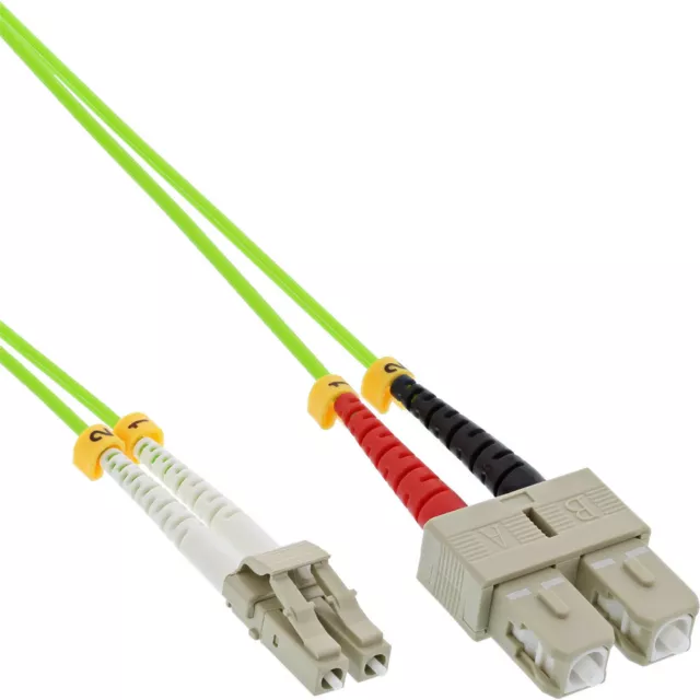 3x InLine LWL Duplex Kabel, LC/SC, 50/125µm, OM5, 0,5m