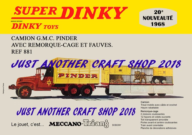 Dinky Toys réf. 881 : Camion Pinder avec remorque cage et fauves | Rakuten