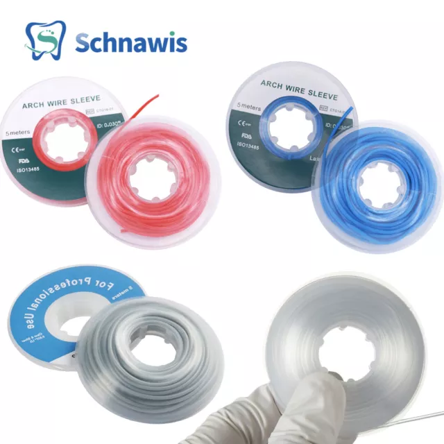 4 Rolls Dental Orthodontic Elastic Archwire Sleeve Tubing Plastic Tissue 5m/r