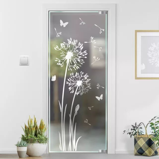 Pusteblume Glasdekor Glastür Aufkleber Glastattoo für Tür Sandstrahloptik g332