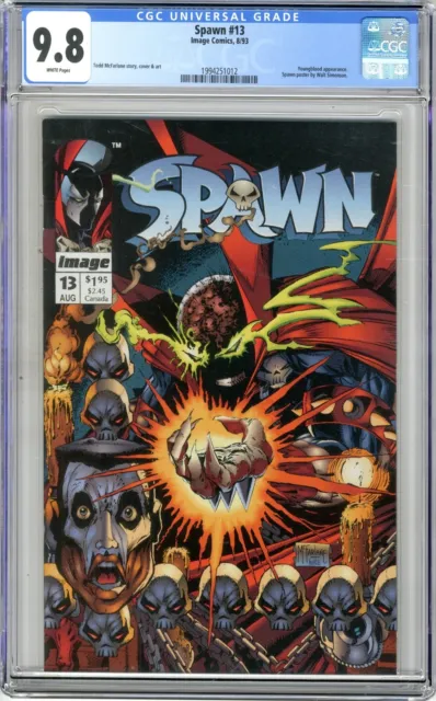 Spawn #13  CGC   9.8  NMMT   White pages  8/93  Youngblood App. Spawn poster by