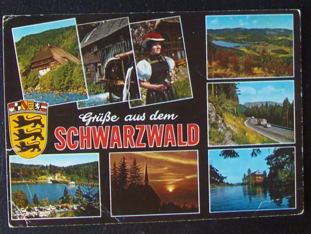 German postcard Group from the Black Forest Schwarzwald Germany posted 1976