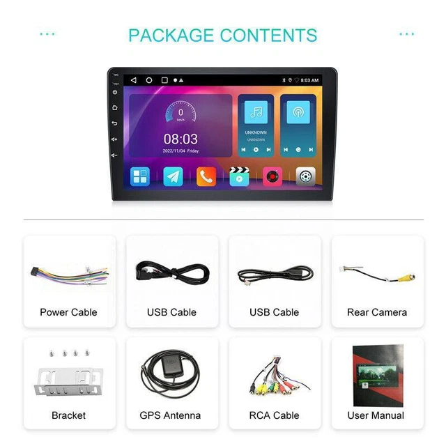 9" 2Din Carplay 2GB+32GB Android 11.0 Car FM/RDS GPS Wifi Stereo MP5 Player BT