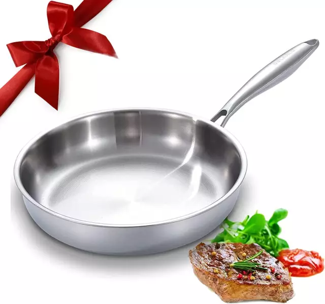 Stainless Steel 12Inch Frying Pan, Oven Safe Induction Skillet,Pots and Pans Set