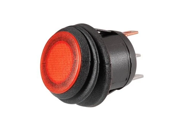 5Pcs Waterproof Round Rocker Toggle Red LED Switch 12V 20A 3 Pin ON Off Spst For Car Truck Boat Marine Automotive Rv With Locked Terminal Wires