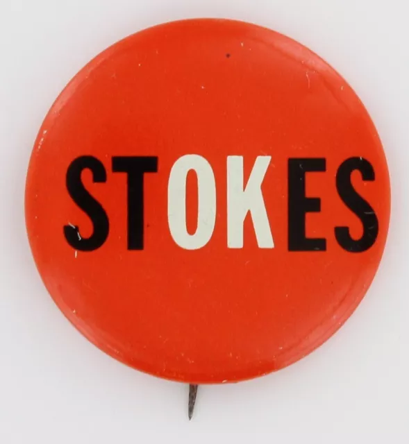 Stokes OK 1968 Louis Stokes Rare Pin Black Civil Rights Congress Cleveland P1121