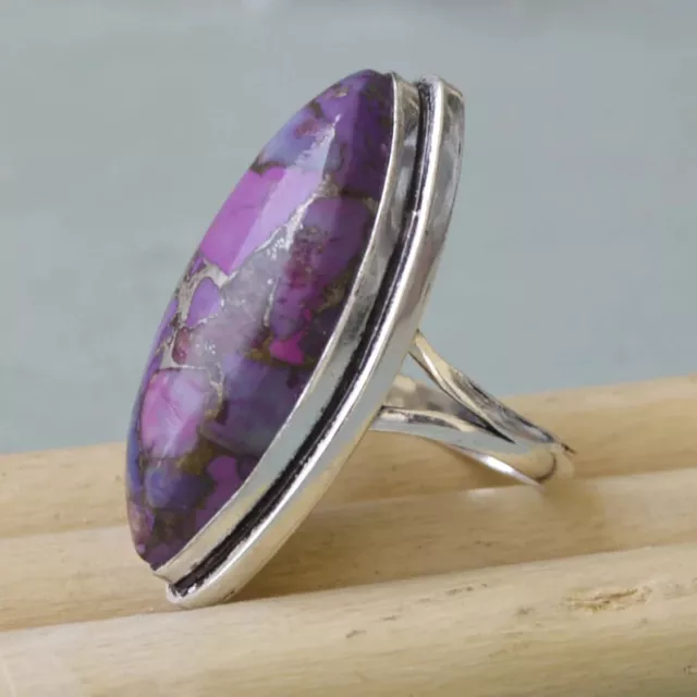 Elegant Purple Copper Gemstone 925 Sterling Silver Handmade Ring All Size AC-105