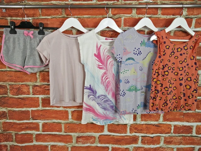 BUNDLE RAGAZZE ETÀ 6-7 ANNI NEXT M&S ecc TOP T-SHIRT PANTALONCINI CASUAL ESTATE 122CM
