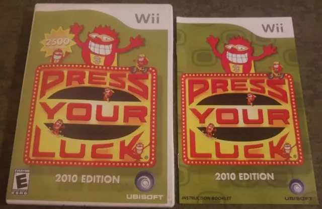 Press Your Luck - ORIGINAL GAME CASE and INSTRUCTION MANUAL ONLY - Wii - NO GAME
