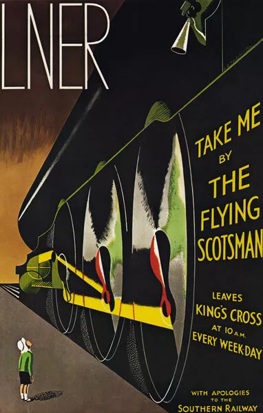 TX477 Vintage Flying Scotsman Travel Poster LNER Railway A2/A3/A4