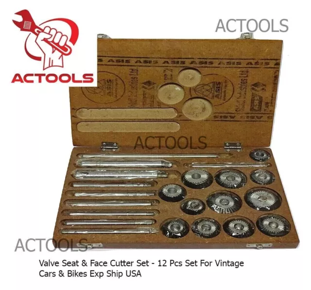 New Valve Seat & Face Cutter Set 12 Pcs Set For Vintage Cars & Bikes UK ACTOOLS 3