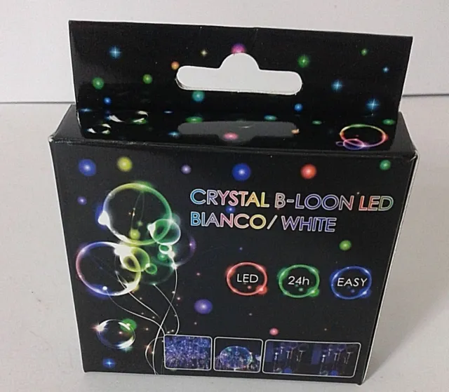 Palloncino Trasparente Rotondo + Led Crystal B-Loon Bianco  Festa Party Dj