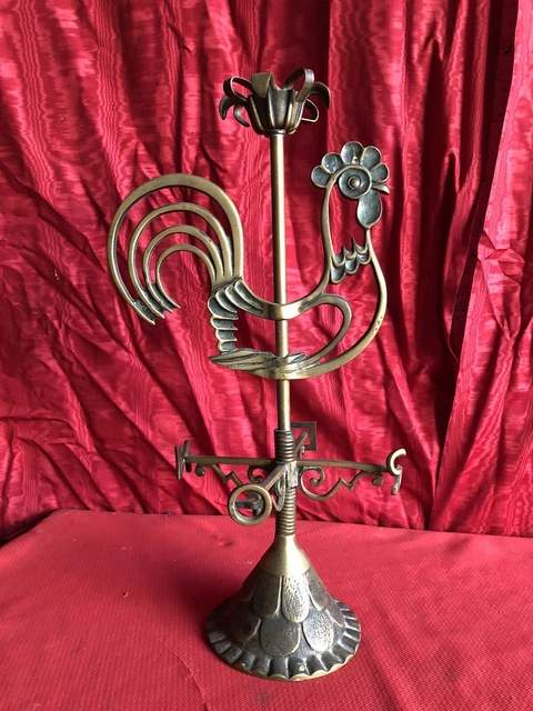 Candelero / Veleta Gallo Bronce Max El Cisne Art Deco