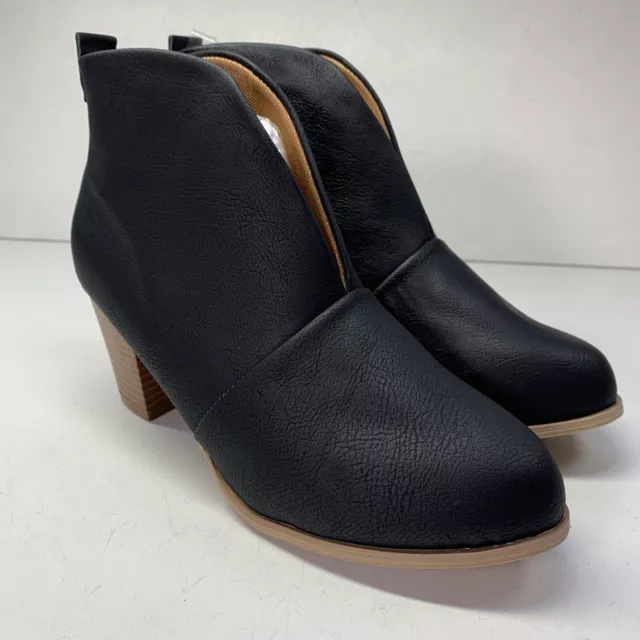Open front discount ankle boots