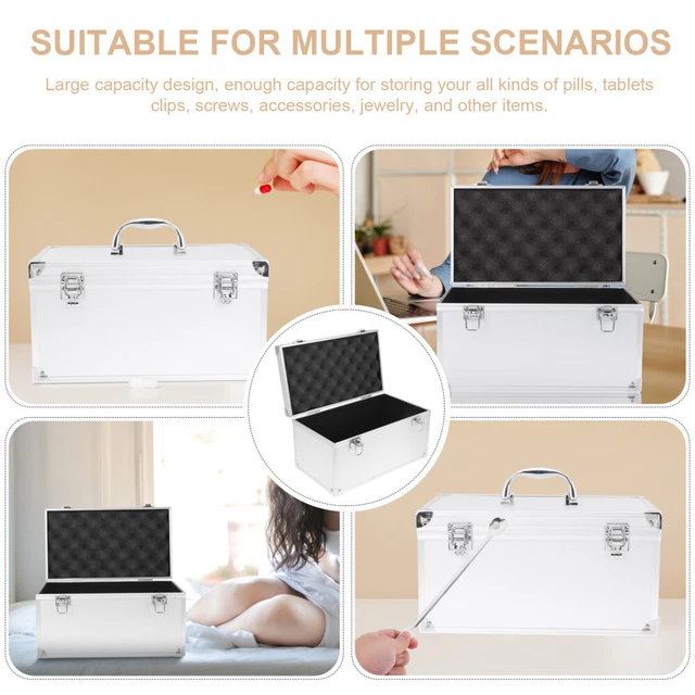 Toy Storage Box Aluminum Hard Case Toolbox Travel Tool Box Suitcase 11