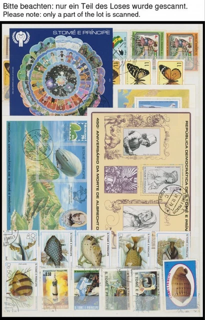 SAO TOM-E AND PRINCE Stamped Lot 1975-92 with Many Good Issues