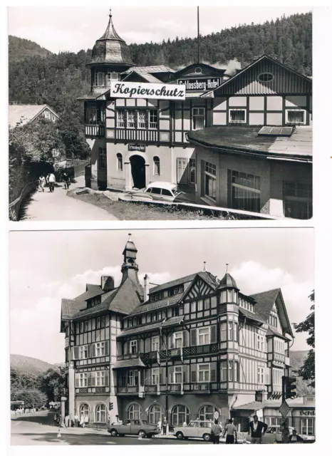2 alte DDR Ansichtskarten SCHWARZBURG - Schlossberg Hotel, Heim Ernst Thälmann