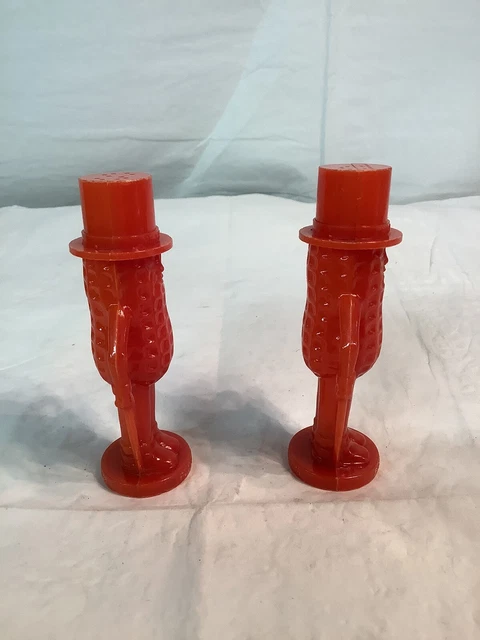 VTG Planters Peanuts Mr. Peanut Red-Orange Salt & Pepper Shakers 5