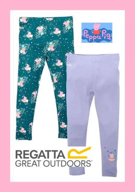 REGATA - PEPPA PIG - Ufficiale - Set 2 x leggings per bambine - 12-18 mesi - 3 mesi -