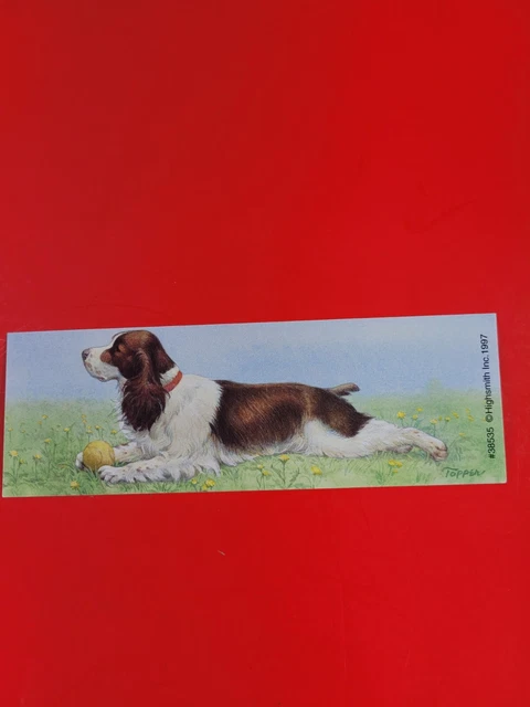 Beautiful English Springer Spaniel Bookmark w/Information & Details on Back Nice