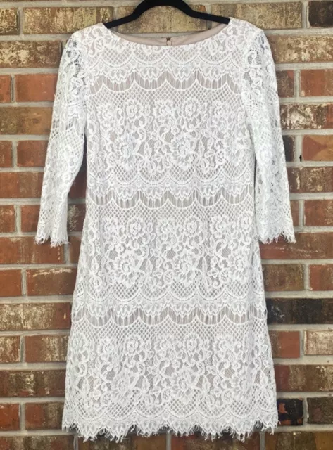 Jessica Howard 3/4 Sleeve Solid Lace Sheath Dress Womens 6