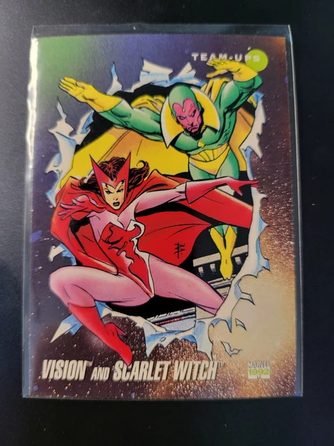 Team-Ups 85 Vision and Scarlet Witch Marvel 1992 Impel Trading Card Game TCG CCG
