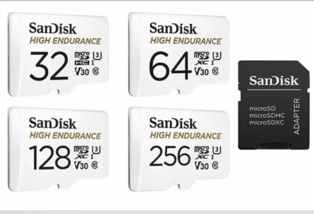 SanDisk 32GB 64GB 128GB 256GB Dash Cam High Endurance microSD Memory Card 4K lot