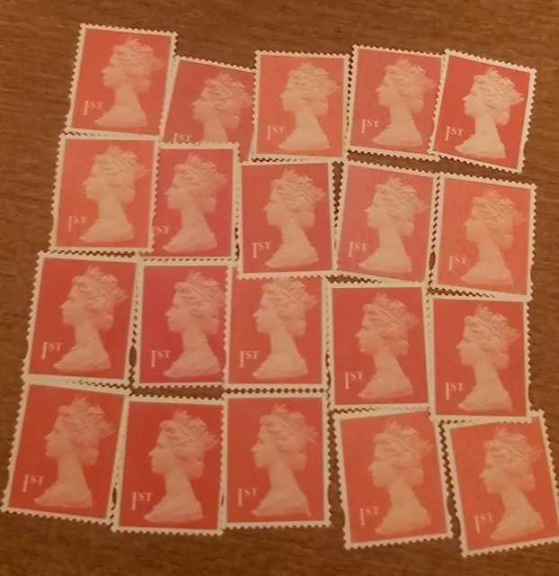 500  Unfranked GB 1st Class Security Red Stamp -  Off Paper - Used -