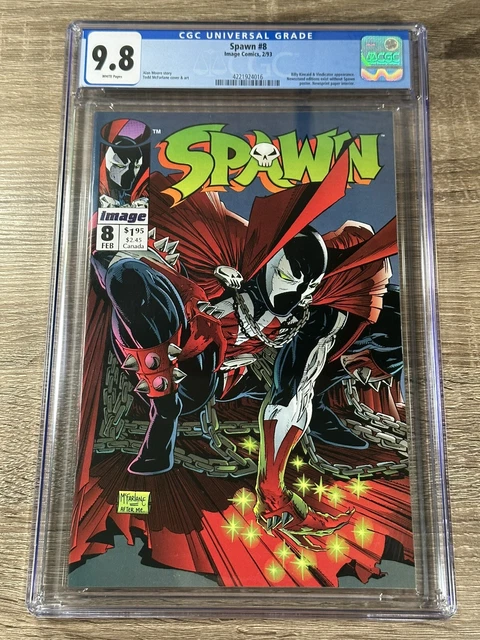 Spawn #8 (1993) - 1st App Of Vindicator, CGC 9.8, white pgs NEWLY GRADED comic
