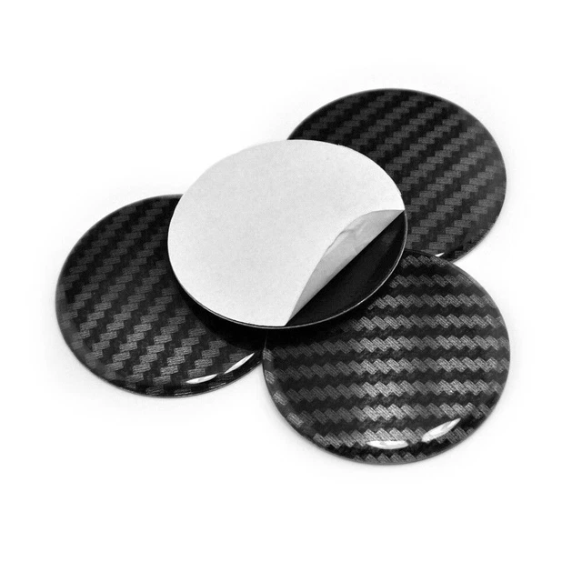Strisce 56 mm fibra di carbonio mozzo auto centro ruota tappo adesivo durevole confezione da 4