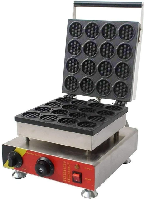 Electric Commercial Mini 16 Pcs Waffle Maker Bubble Waffle Iron Machine 110V