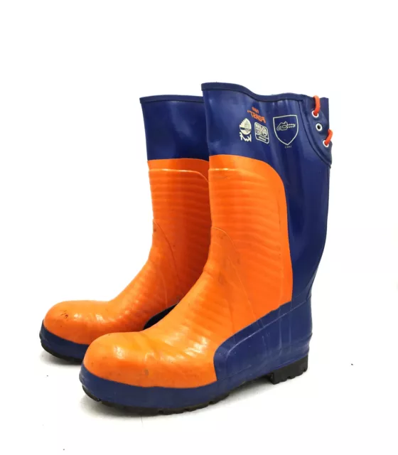 Nora Forst Schnittschutzstiefel S3 Stiefel Bw Forststiefel Gummistiefel Blau/Ora