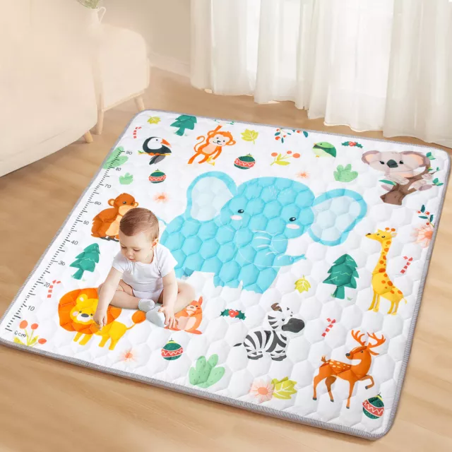 Baby Play Mat Non Toxic Sponge Soft Floor Mat Foldable Crawling Mat 50x50 inch