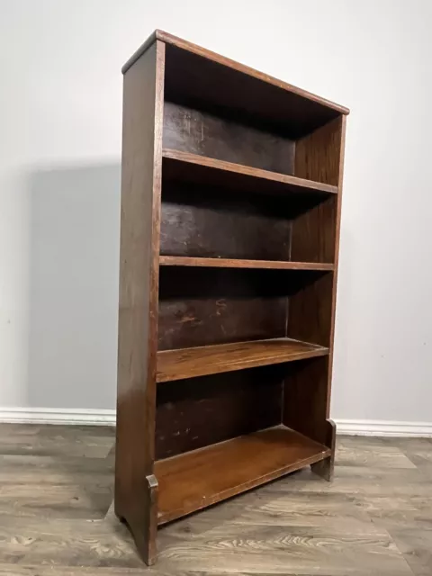 Antique Edwardian oak bookcase, solidly made, Arts And Crafts, Shelving Unit,