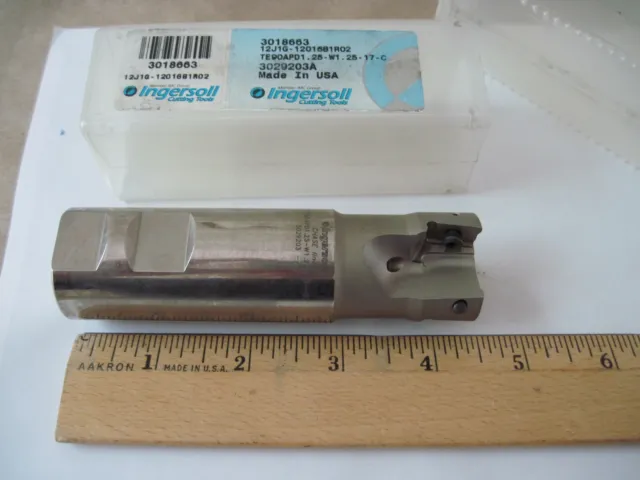 Ingersoll 12J1G-1201681R02 Indexable End Mill 1.25" w/ Coolant 3018663 AOMT1705