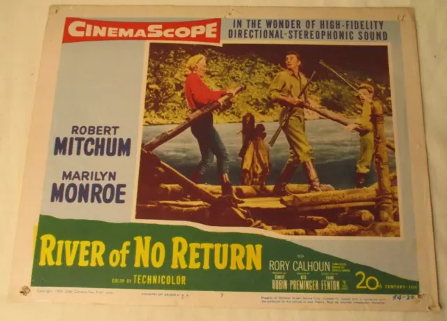 Original 1954 Lobby Card RIVER OF NO RETURN Marilyn Monroe Robert Mitchum