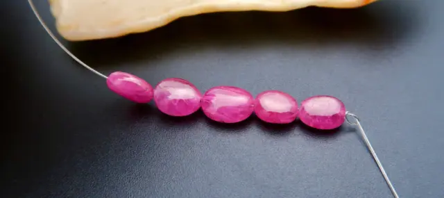 Rarest Gem Grade New Ruby Bead Set - Vibrant Rich Gel Red & Pink **Untreated