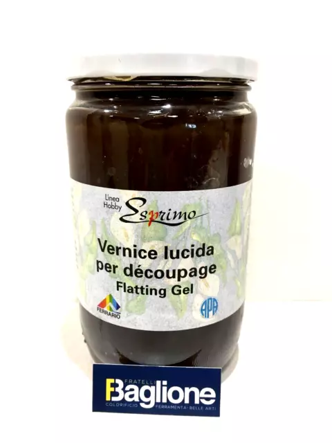 Ferrario Flatting Gel Esprimo Vernice Lucida Anticolatura Decorazione Decoupage