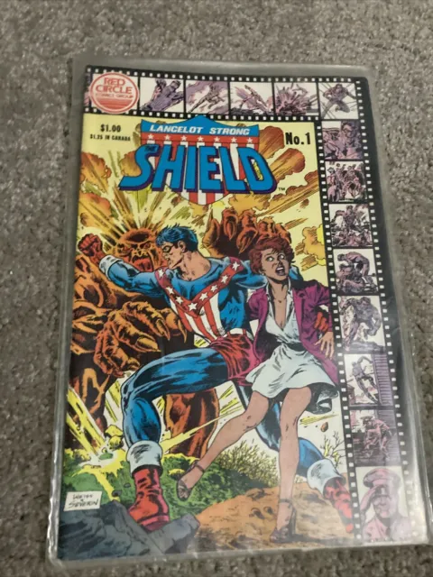 Lancelot Strong The Shield #1 June 1983 Red Circle Comics with Bag and Board