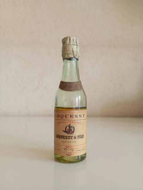 Very old mini bottle cognac/eau de vie Loquessy 3 lozenges 3cl