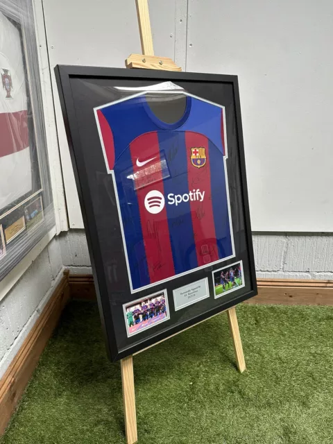 Barcelona Signed 23/24 Shirt By Team Inc Joao Felix, Gündoğan With Coa