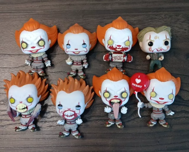 FUNKO POP! MOVIE "IT" - PENNYWISE IT LOT OF 8 SET, Loose Pops, No Boxes