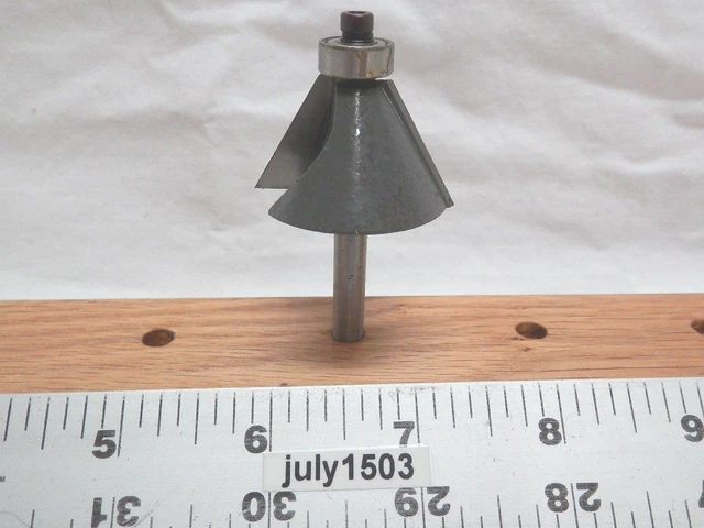 (1) NEW  MLCS 30° Chamfer Bevel Trim Carbide Tip Router Bit 1/2" Bearing n2