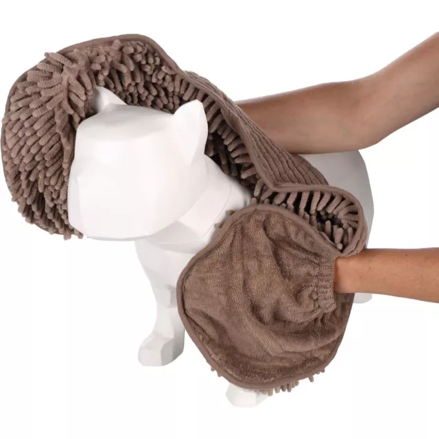 Serviette absorbante en microfibre Pakka taupe pour chien