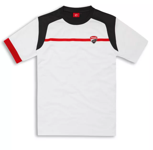 Ducati Corse Énergie Acquamove T-Shirt Tricot Manches Courtes Blanc Neuf