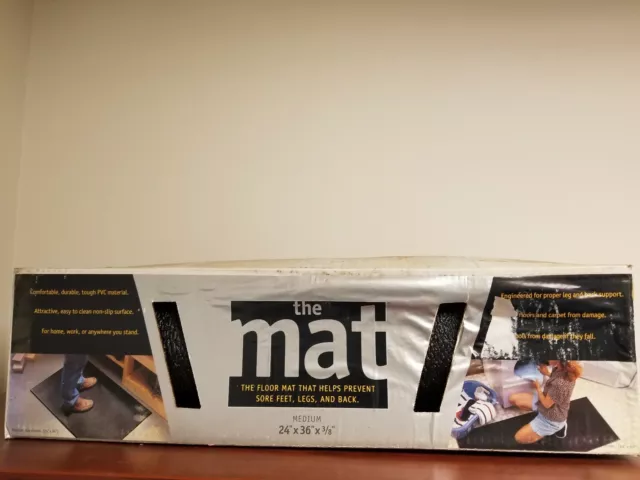 "The Mat" Anti-Fatigue Mat PVC Foam/Solid PVC 24" x 36" Black 3/8" Thick