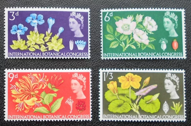 GB Queen Elizabeth II SG655-SG658 Set of 4 Botanical Congress Stamps 1964 MNH